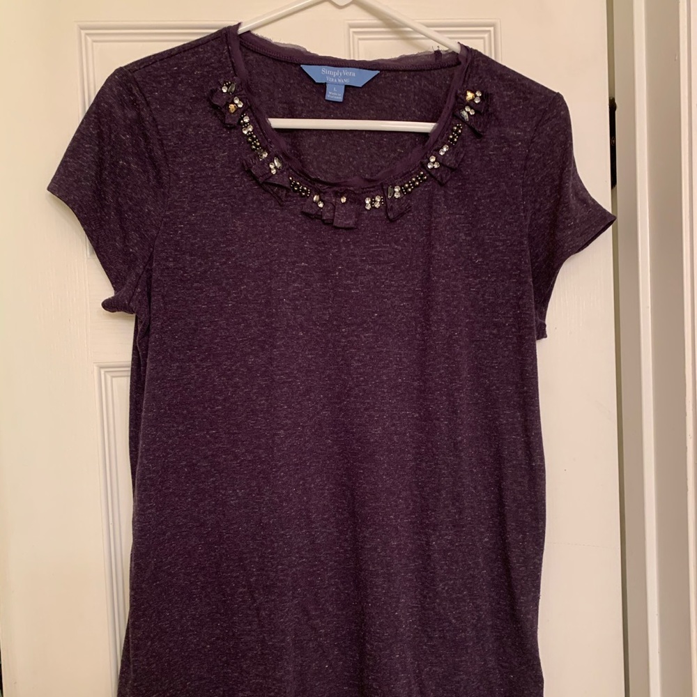 Simply Vera Wang knit blouse with rhinestones